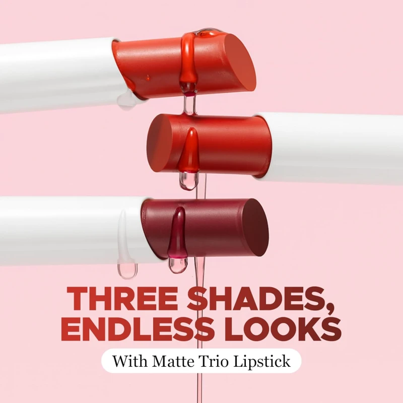 Hilary Rhoda Matte Trio Lipstick | Matte Finish & Long Lasting Lipstick | Pack of 3 Lipsticks | Highly Pigmented & Glides Smoothly | Vegan & Cruelty-Free - (Nude-Mood Trio, 3g x 3U) thumbnail 3